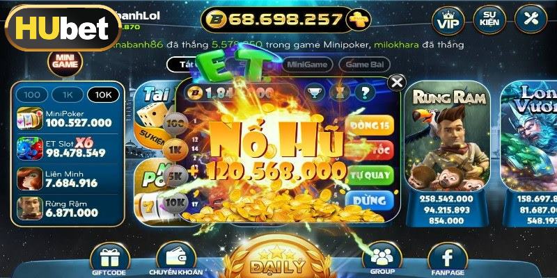 Loại hình jackpot nổ hũ cực khủng